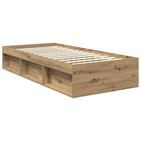 vidaXL Bed Frame Crafted Oak 90 x 200 cm Engineered Wood