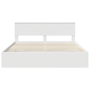 vidaXL Bed Frame with Drawers White 200 x 200 cm Engineered Wood