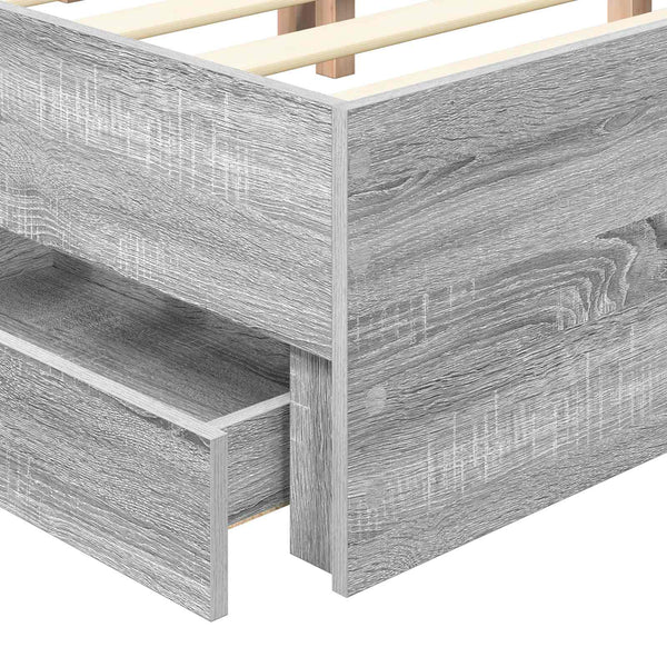 vidaXL Bed Frame Sonoma Grey 200 x 200 cm Engineered Wood