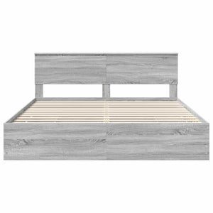 vidaXL Bed Frame Sonoma Grey 200 x 200 cm Engineered Wood