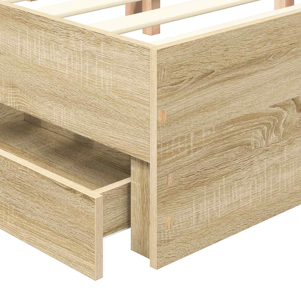 vidaXL Bed Frame Sonoma Oak 180 x 200 cm Engineered Wood