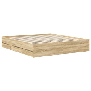 vidaXL Bed Frame Sonoma Oak 180 x 200 cm Engineered Wood