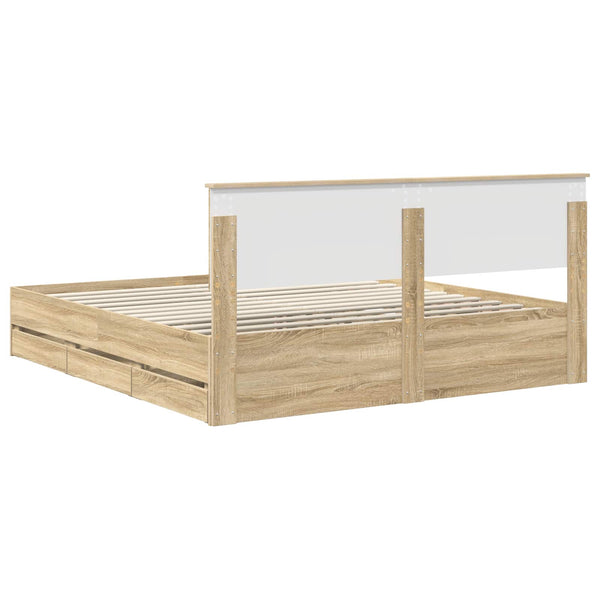 vidaXL Bed Frame Sonoma Oak 180 x 200 cm Engineered Wood