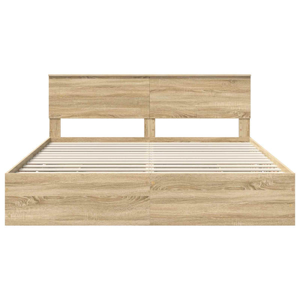 vidaXL Bed Frame Sonoma Oak 180 x 200 cm Engineered Wood