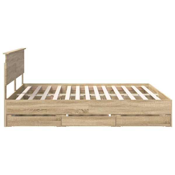 vidaXL Bed Frame Sonoma Oak 180 x 200 cm Engineered Wood
