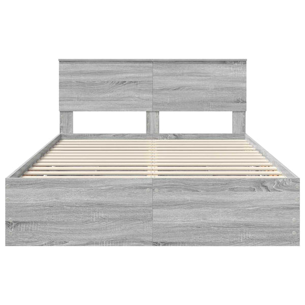 Bettrahmen 160x200 cm Graues Sonoma Holz