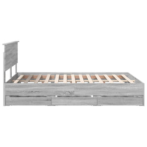 Bettrahmen 160x200 cm Graues Sonoma Holz