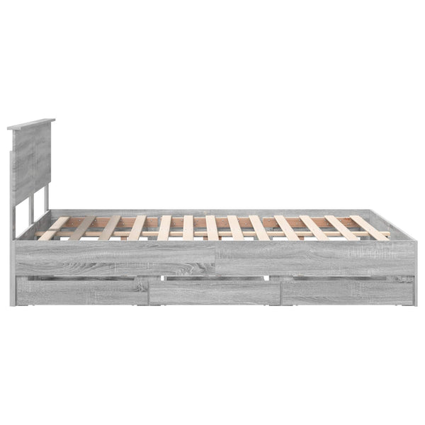 Bettrahmen 160x200 cm Graues Sonoma Holz