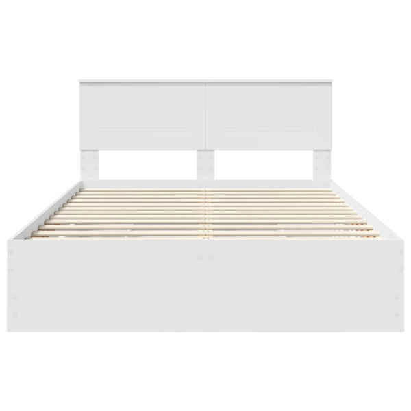 Bettrahmen Weiß 150x200 cm mit Schubladen