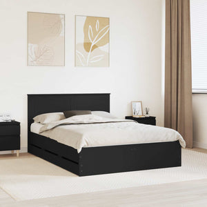 Bettrahmen Schwarz 140x190 cm mit Schubladen