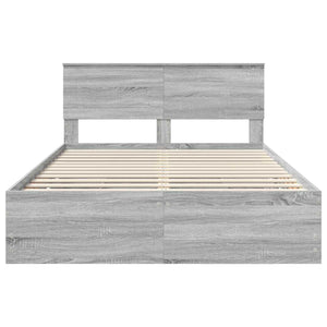 Bettrahmen 140x190 cm Graues Sonoma Holz