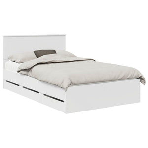 vidaXL Bed Frame with Drawers White 120 x 190 cm Engineered Wood