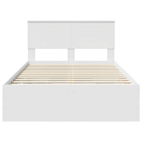 vidaXL Bed Frame with Drawers White 120 x 190 cm Engineered Wood