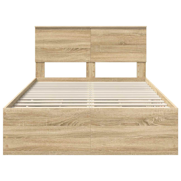vidaXL Bed Frame Sonoma Oak 120x190 cm Engineered Wood