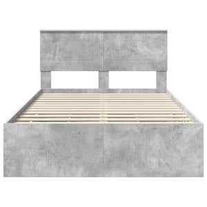 vidaXL Bed Frame with Headboard Concrete Grey 120 x 190 cm Engineered Wood