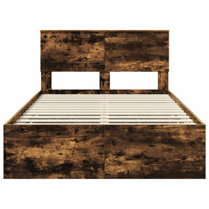 vidaXL Bed Frame Smoked Oak 120 x 190 cm Engineered Wood