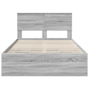 vidaXL Bed Frame Grey Sonoma 120 x 190 cm Engineered Wood