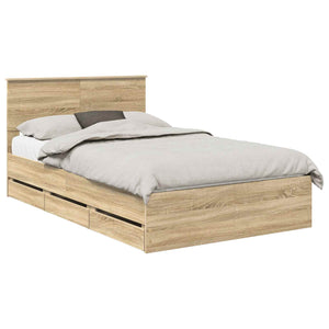 vidaXL Bed Frame Sonoma Oak 120 x 200 cm Engineered Wood