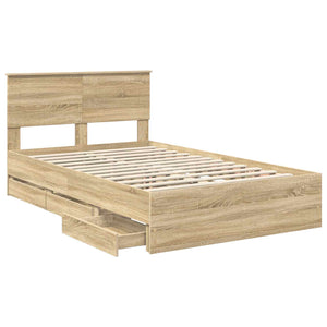 vidaXL Bed Frame Sonoma Oak 120 x 200 cm Engineered Wood