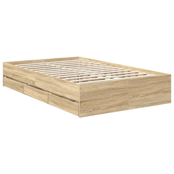 vidaXL Bed Frame Sonoma Oak 120 x 200 cm Engineered Wood