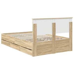 vidaXL Bed Frame Sonoma Oak 120 x 200 cm Engineered Wood