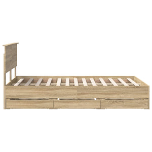 vidaXL Bed Frame Sonoma Oak 120 x 200 cm Engineered Wood