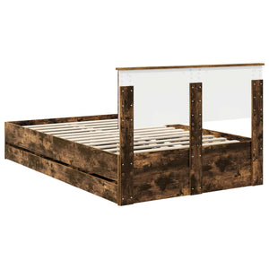 vidaXL Bed Frame Smoked Oak 120 x 200 cm Engineered Wood