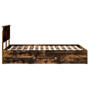 vidaXL Bed Frame Smoked Oak 120 x 200 cm Engineered Wood