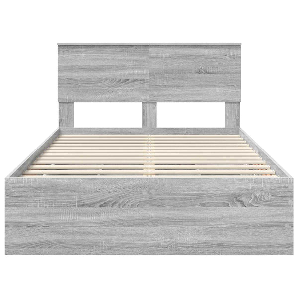 vidaXL Bed Frame Sonoma Grey 120 x 200 cm Engineered Wood