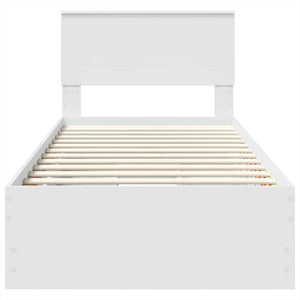 vidaXL Bed Frame with Drawers White 100 x 200 cm Engineered Wood