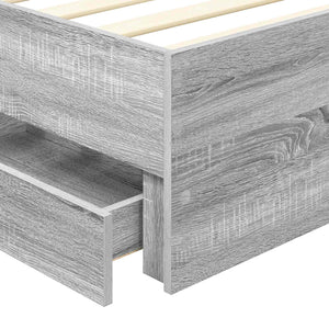 vidaXL Bed Frame Grey Sonoma 100 x 200 cm Engineered Wood