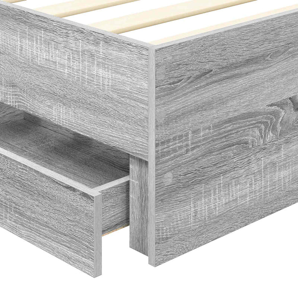 vidaXL Bed Frame Grey Sonoma 100 x 200 cm Engineered Wood
