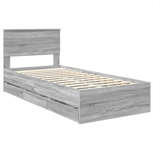 vidaXL Bed Frame Grey Sonoma 100 x 200 cm Engineered Wood