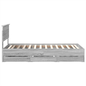 vidaXL Bed Frame Grey Sonoma 100 x 200 cm Engineered Wood
