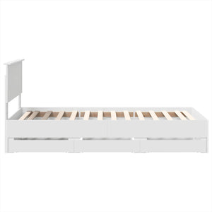 vidaXL Bed Frame with Drawers White 90 x 200 cm Engineered Wood