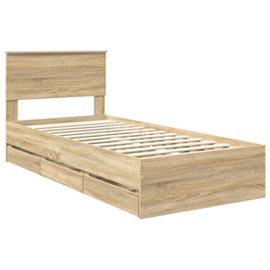 vidaXL Bed Frame Sonoma Oak 90 x 200 cm Engineered Wood