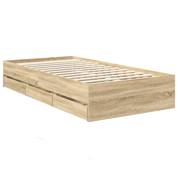 vidaXL Bed Frame Sonoma Oak 90 x 200 cm Engineered Wood