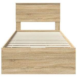 vidaXL Bed Frame Sonoma Oak 90 x 200 cm Engineered Wood