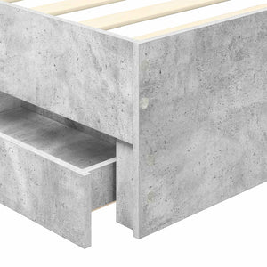 vidaXL Bed Frame with Headboard Concrete Grey 90 x 200 cm Engineered Wood