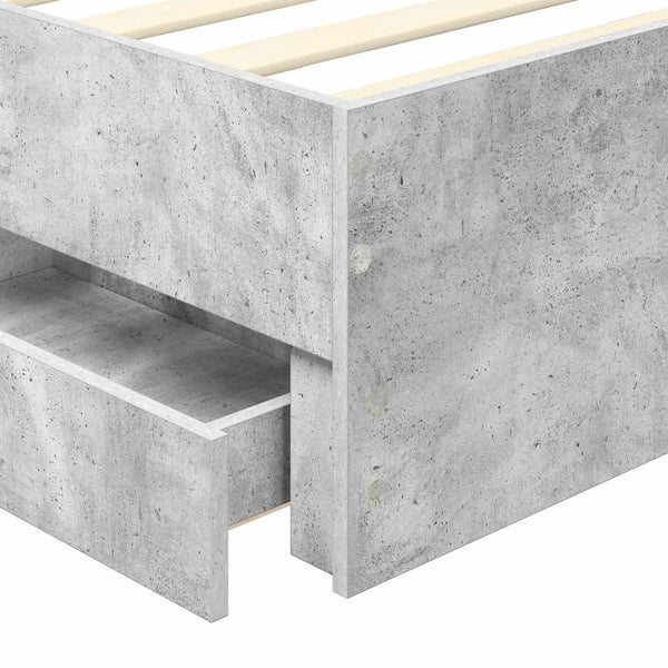 vidaXL Bed Frame with Headboard Concrete Grey 90 x 200 cm Engineered Wood