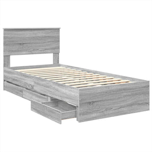 vidaXL Bed Frame Sonoma Grey 90 x 200 cm Engineered Wood
