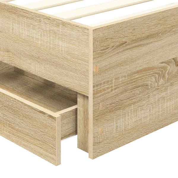vidaXL Bed Frame Sonoma Oak 75 x 190 cm Engineered Wood
