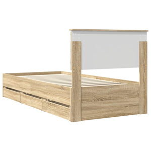 vidaXL Bed Frame Sonoma Oak 75 x 190 cm Engineered Wood