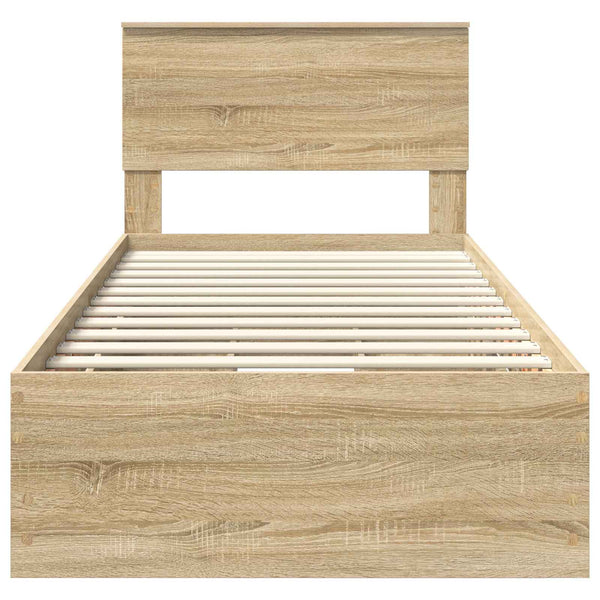 vidaXL Bed Frame Sonoma Oak 75 x 190 cm Engineered Wood