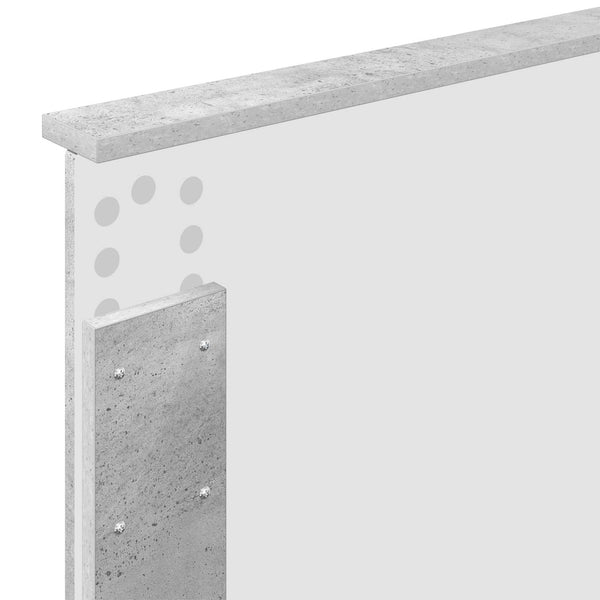 vidaXL Bed Frame with Headboard Concrete Grey 75 x 190 cm Engineered Wood