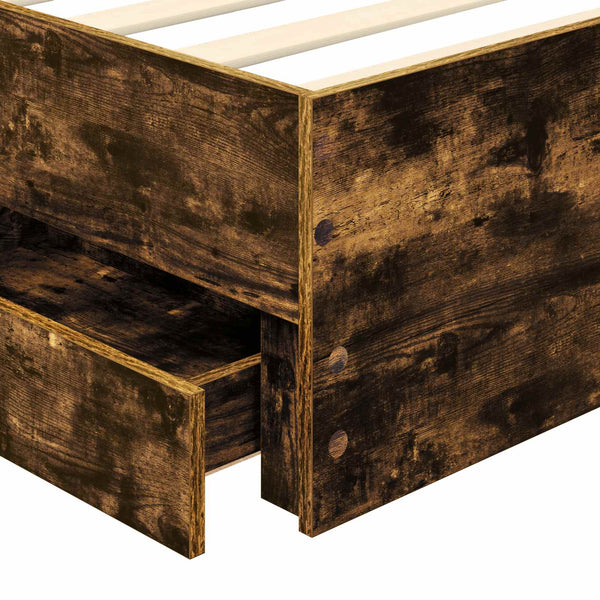 vidaXL Bed Frame Smoked Oak 75 x 190 cm Engineered Wood