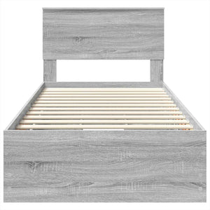 vidaXL Bed Frame Sonoma Grey 75 x 190 cm Engineered Wood