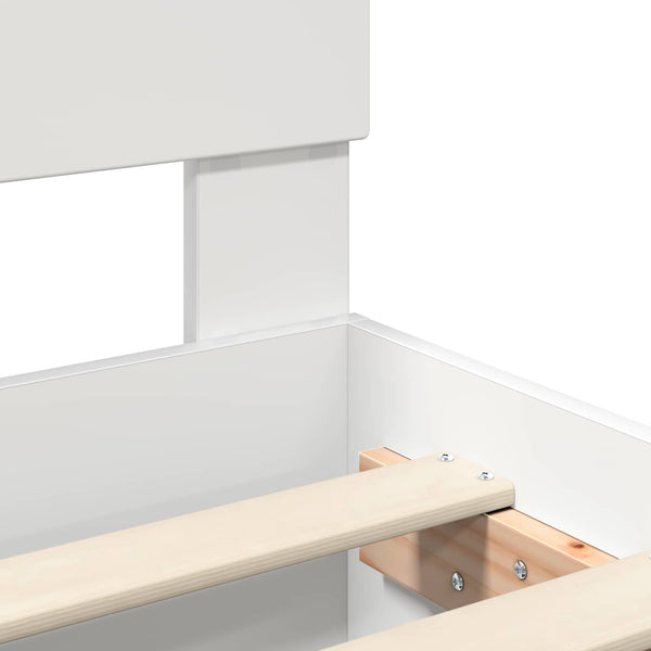 vidaXL Bed Frame with LED Strips White 180 x 200 cm Engineered Wood