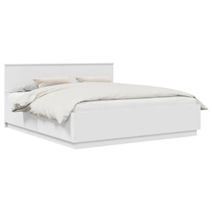 vidaXL Bed Frame with LED Strips White 180 x 200 cm Engineered Wood