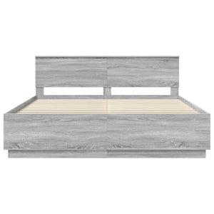 vidaXL Bed Frame Grey Sonoma 180 x 200 cm Engineered Wood
